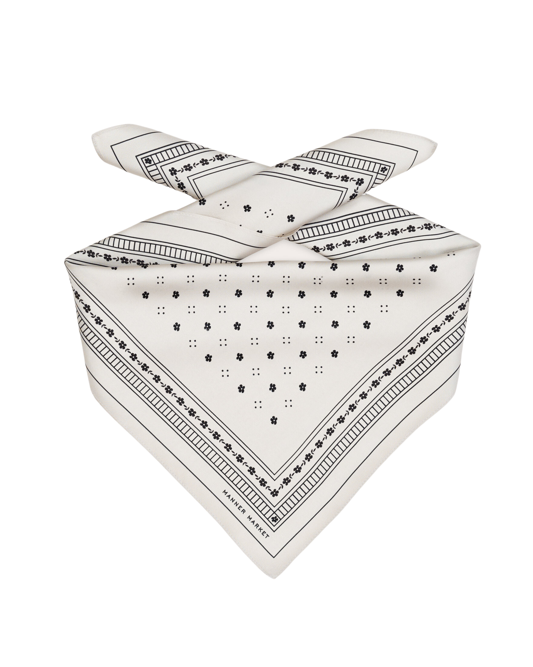 Scarves Manner Market Sophia Scarf in Black and Ivory Manner Market