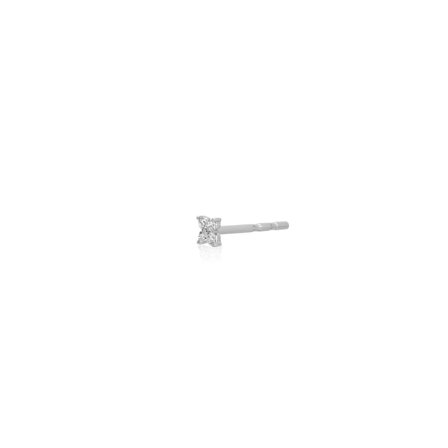 JEWELRY TS - 14K SINGLE MINI DIAMOND FLEUR STUD EARRING EF Collection
