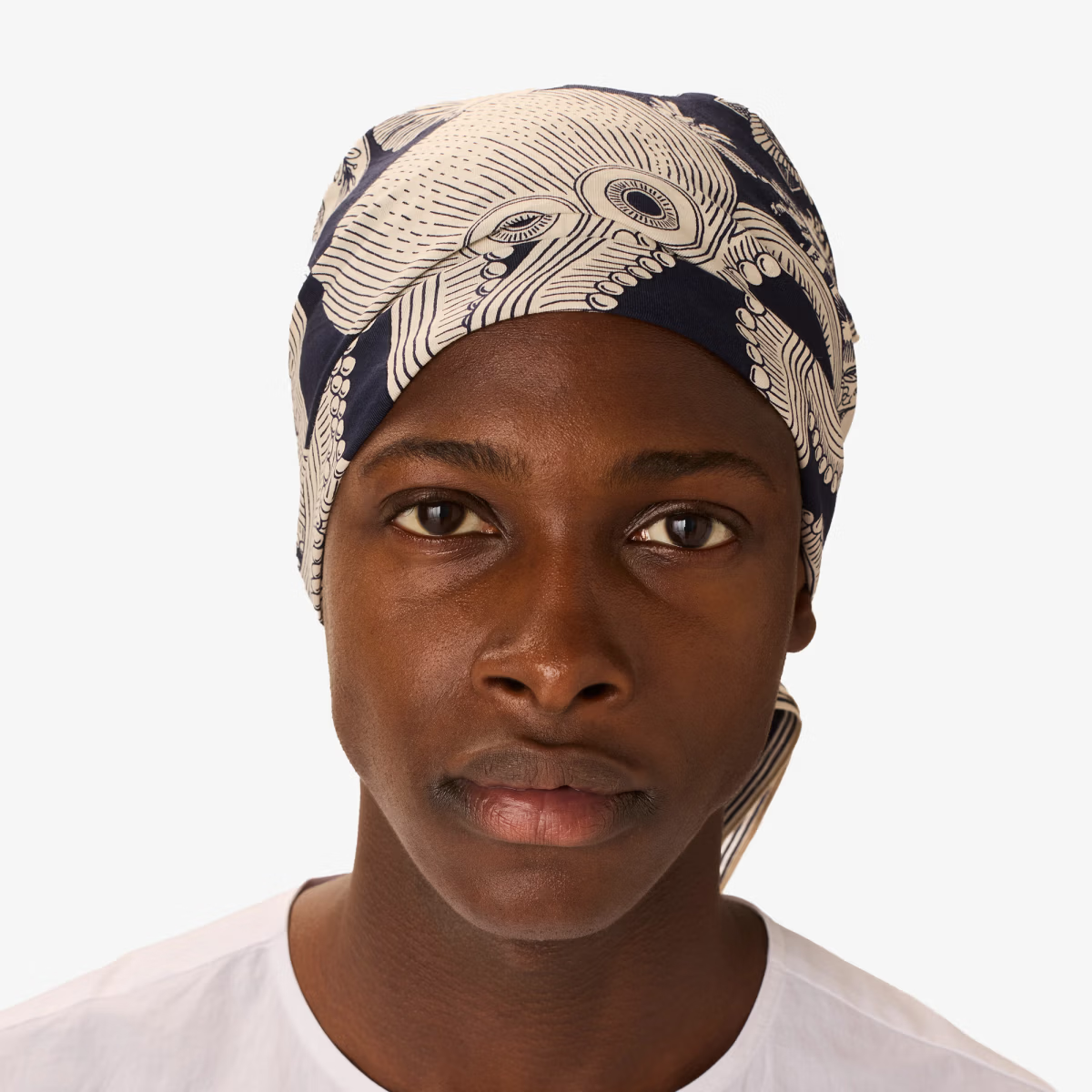 ACCESSORIES Octopus Square Scarf in Navy Inoui Editions