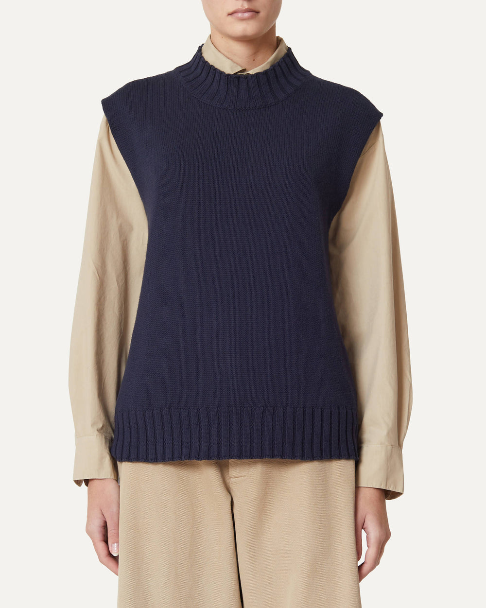 SWEATERS Gilet Flavio Knit Top in Atlantic Labo Art