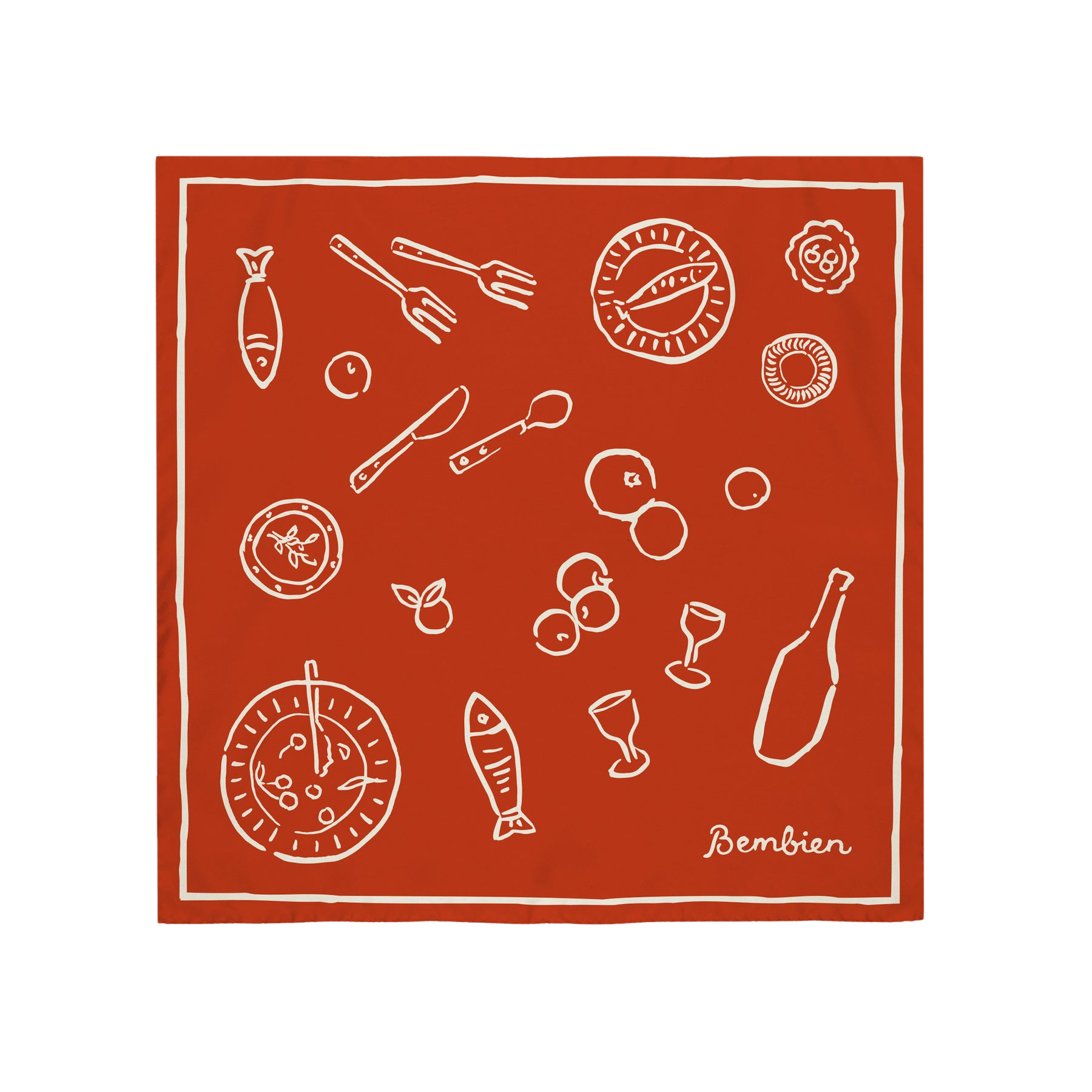 ACCESSORIES Tableau Scarf in Red Bembien