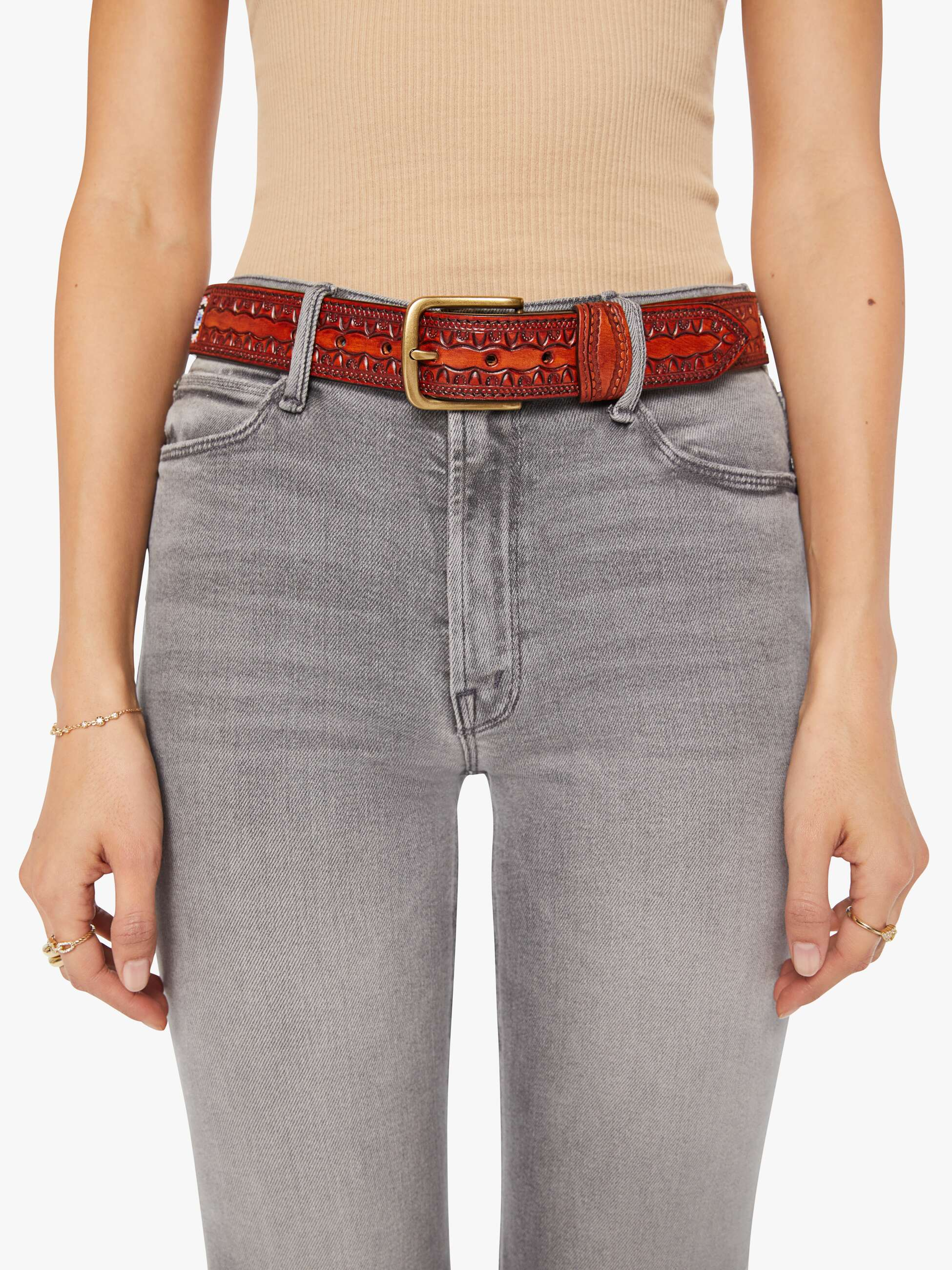 ACCESSORIES The Eye Opener Belt in Brown Mother