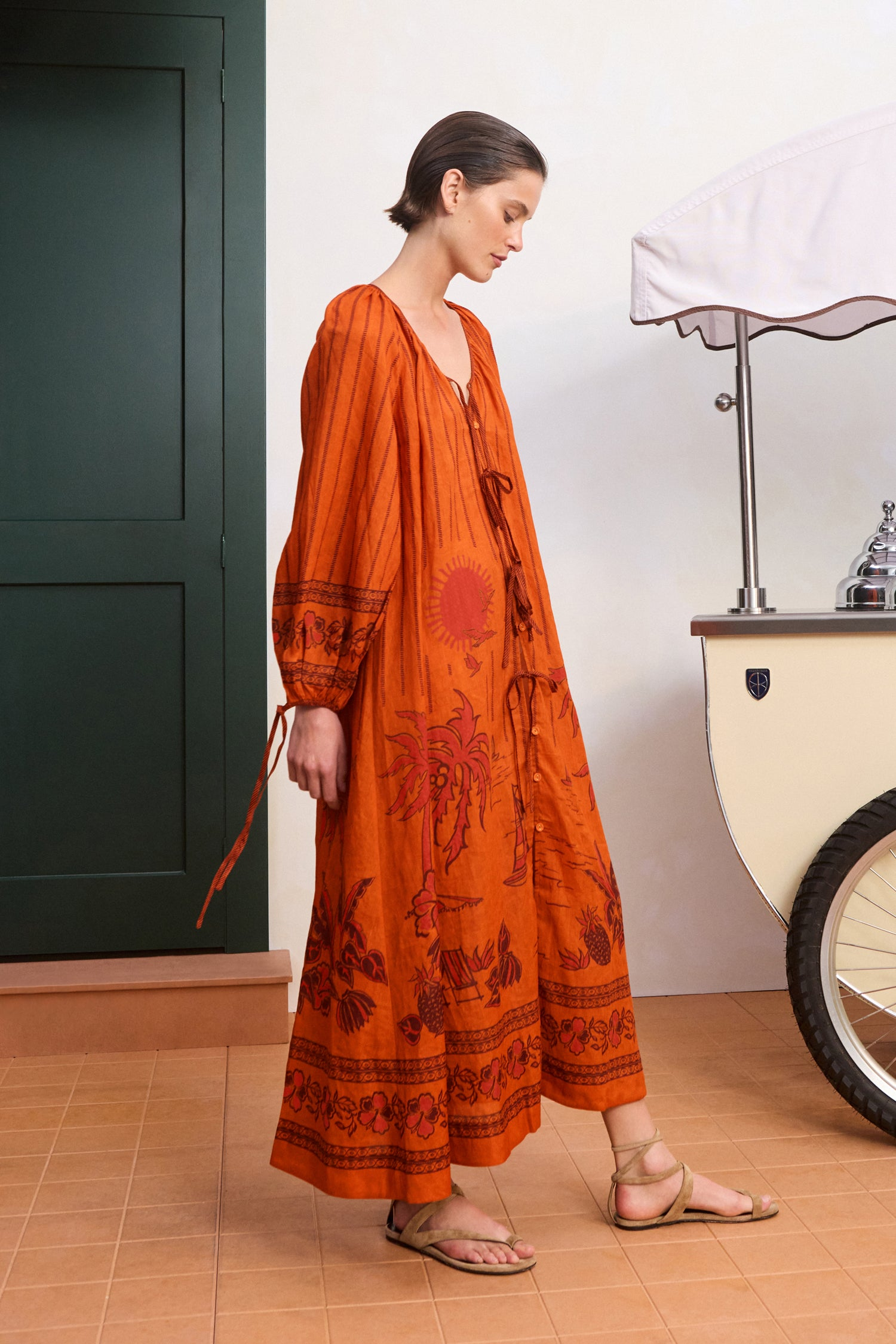 DRESSES/JUMPSUITS Boathouse Shirtdress in Orange Alemais