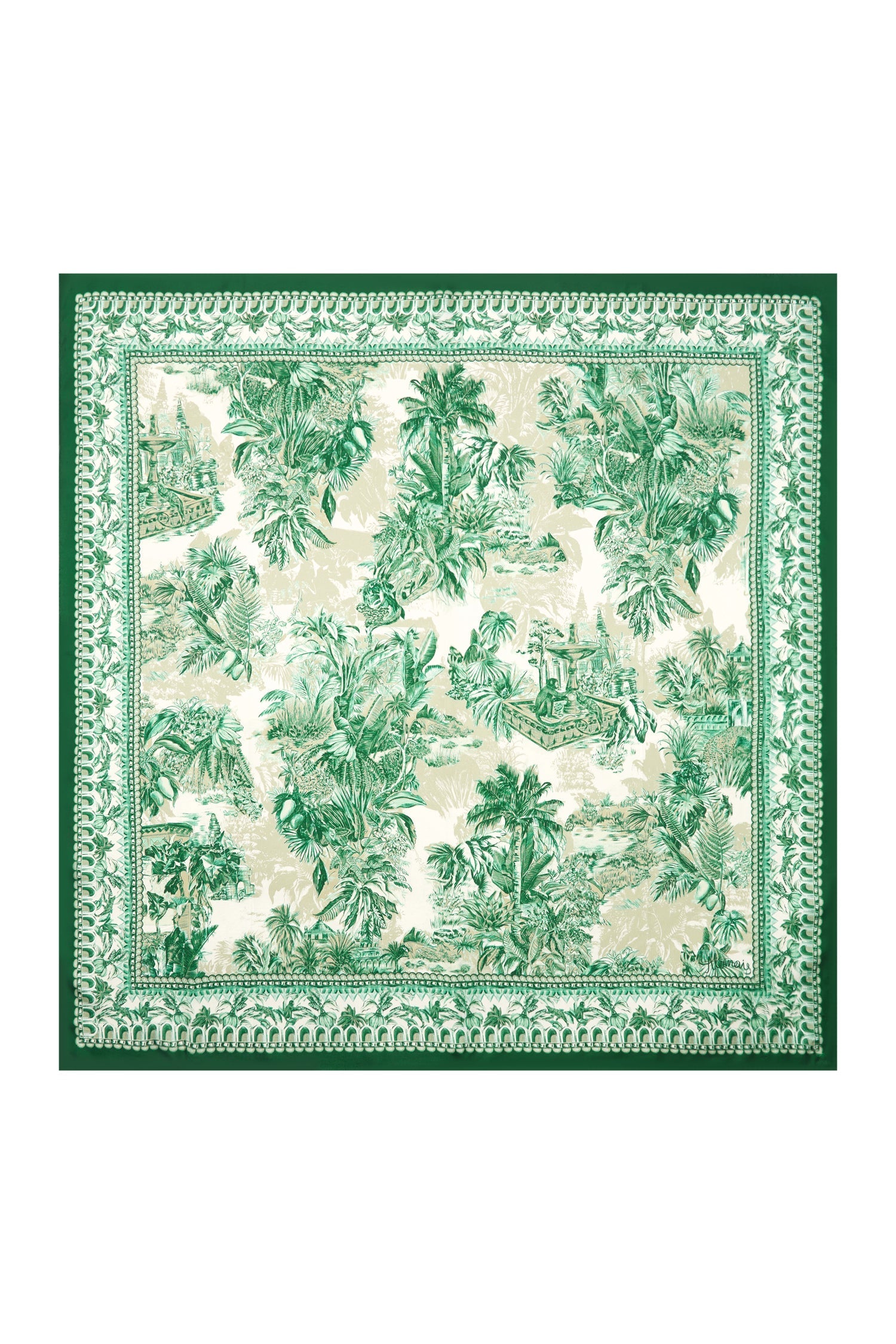 ACCESSORIES Sara Silk Scarf in Green Alemais