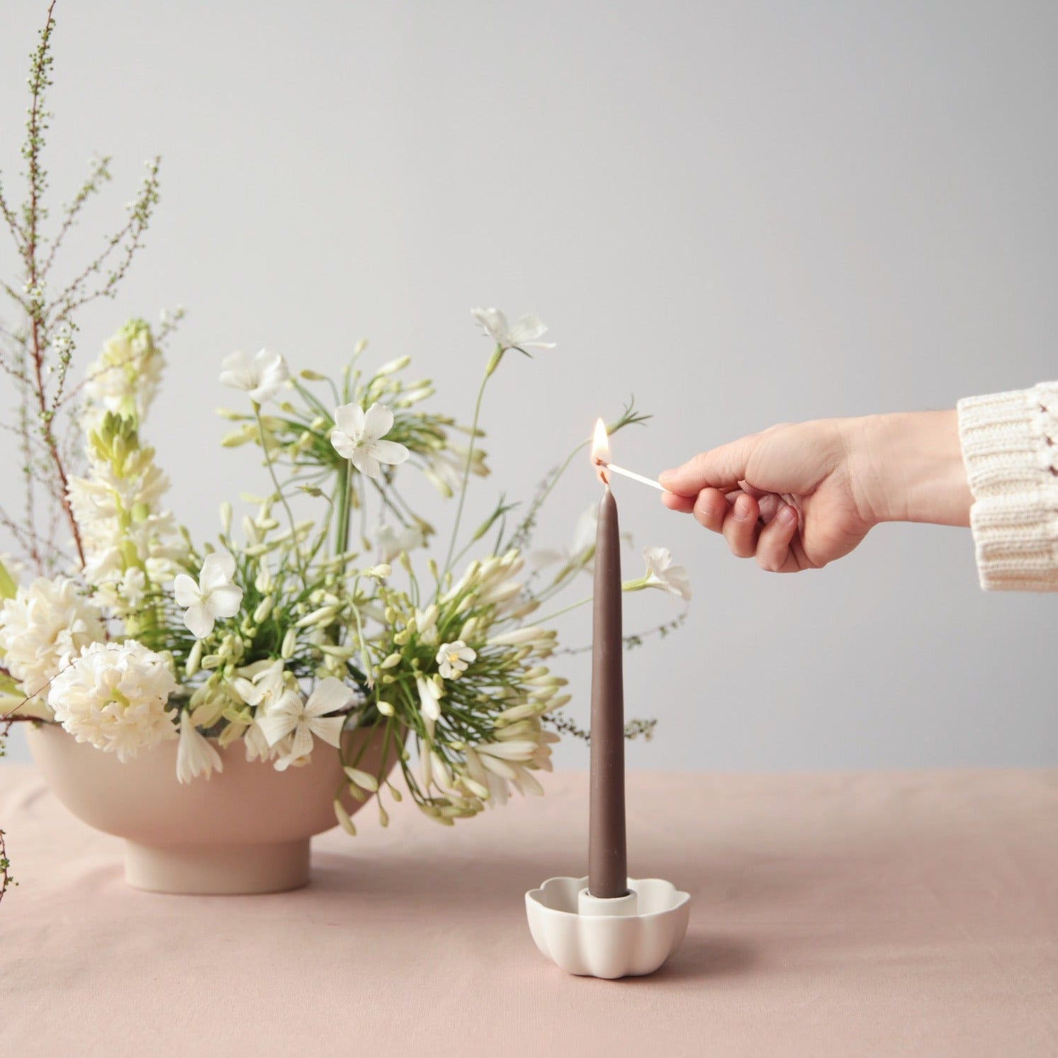 HOME ACCESSORIES CERAMIC FLEUR TAPER HOLDER The Floral Society