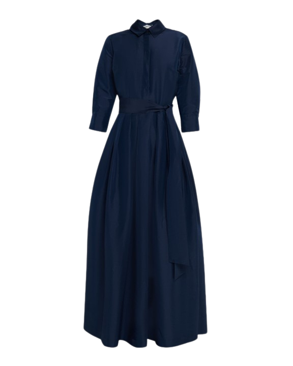 DRESSES/JUMPSUITS Julip Belted Gown in Midnight Simkhai