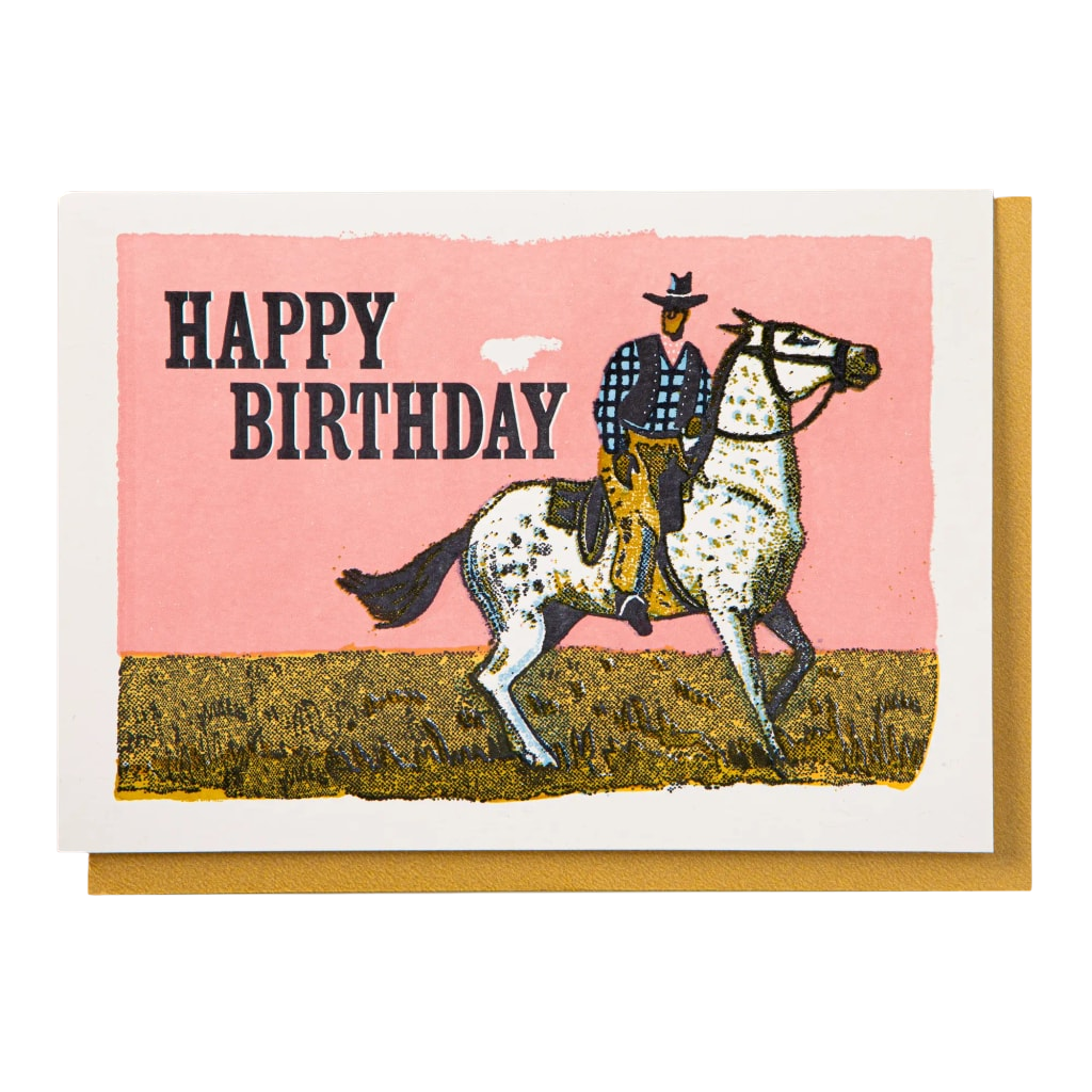 BOOKS/STATIONERY Pink Cowboy Birthday - Greeting Card Archivist Gallery