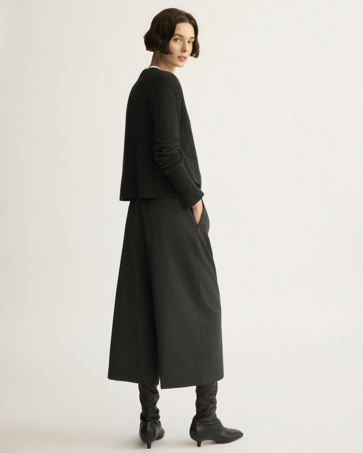 PANTS/SHORTS Reeve Culotte With Belt in Charcoal Arlo Mott