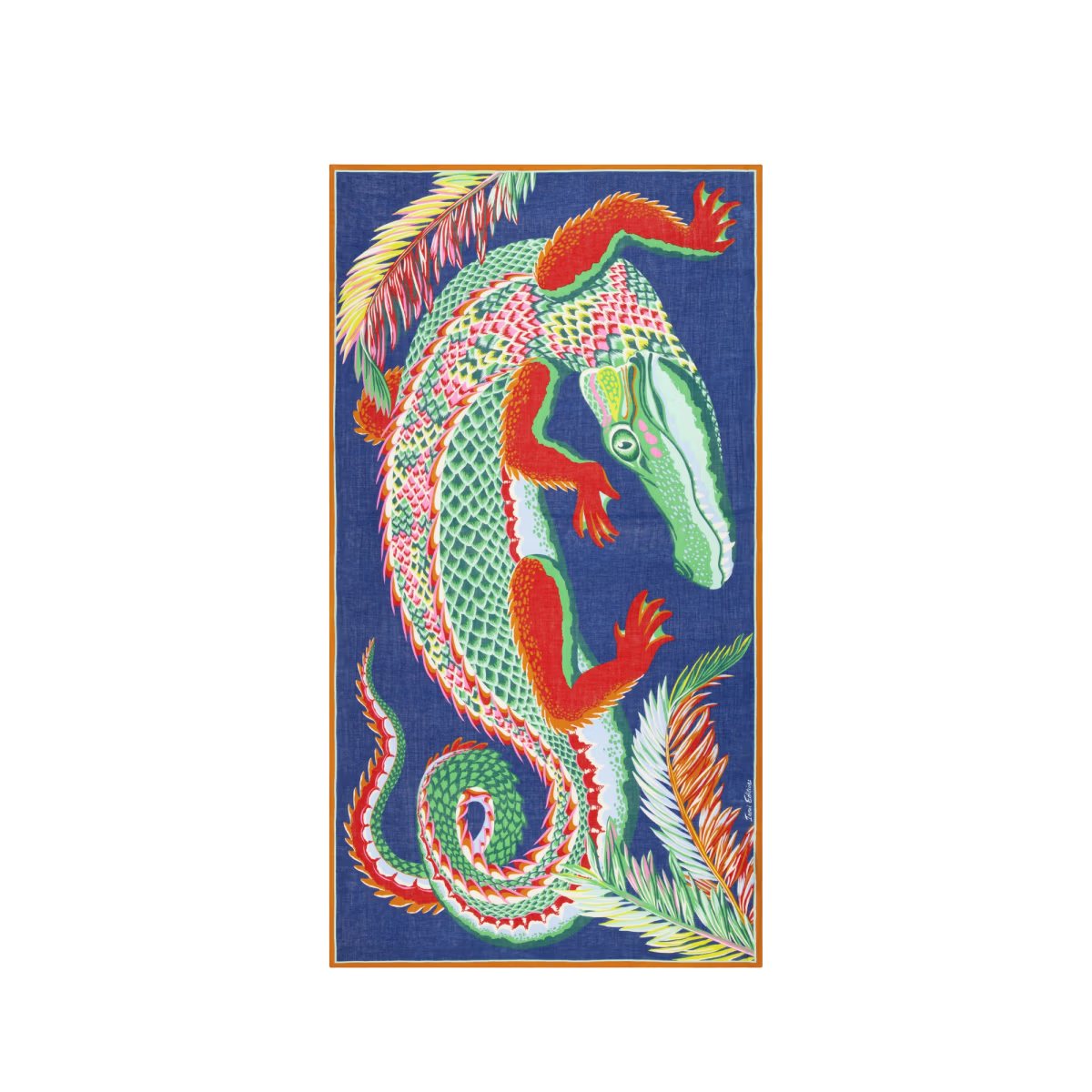 ACCESSORIES Croco Scarf in Duck Blue Inoui Editions