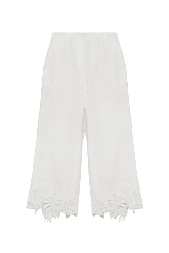 PANTS/SHORTS Kallin Cropped Wide Leg Pant in White Simkhai