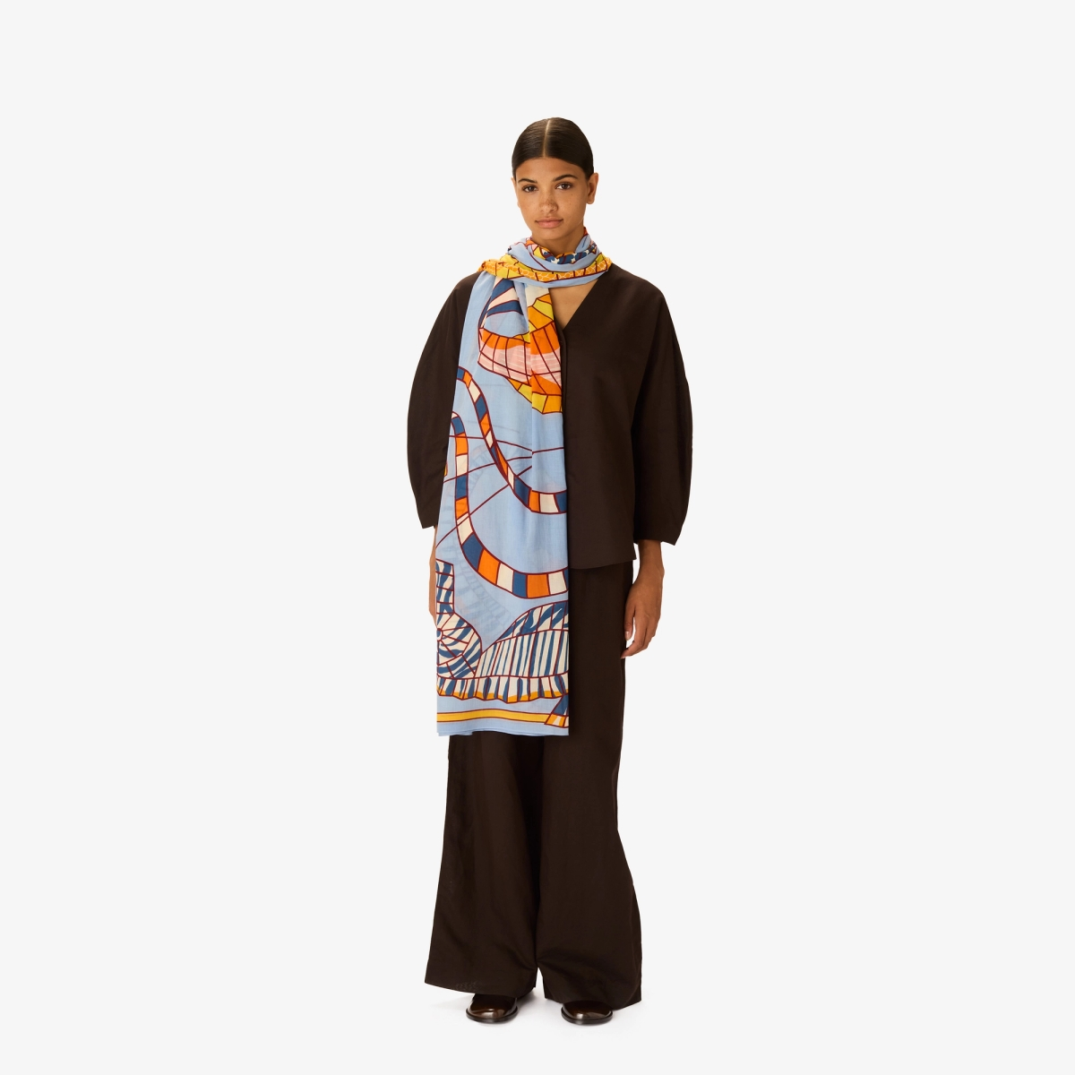 ACCESSORIES Cerfs Colants Scarf in Orange Inoui Editions