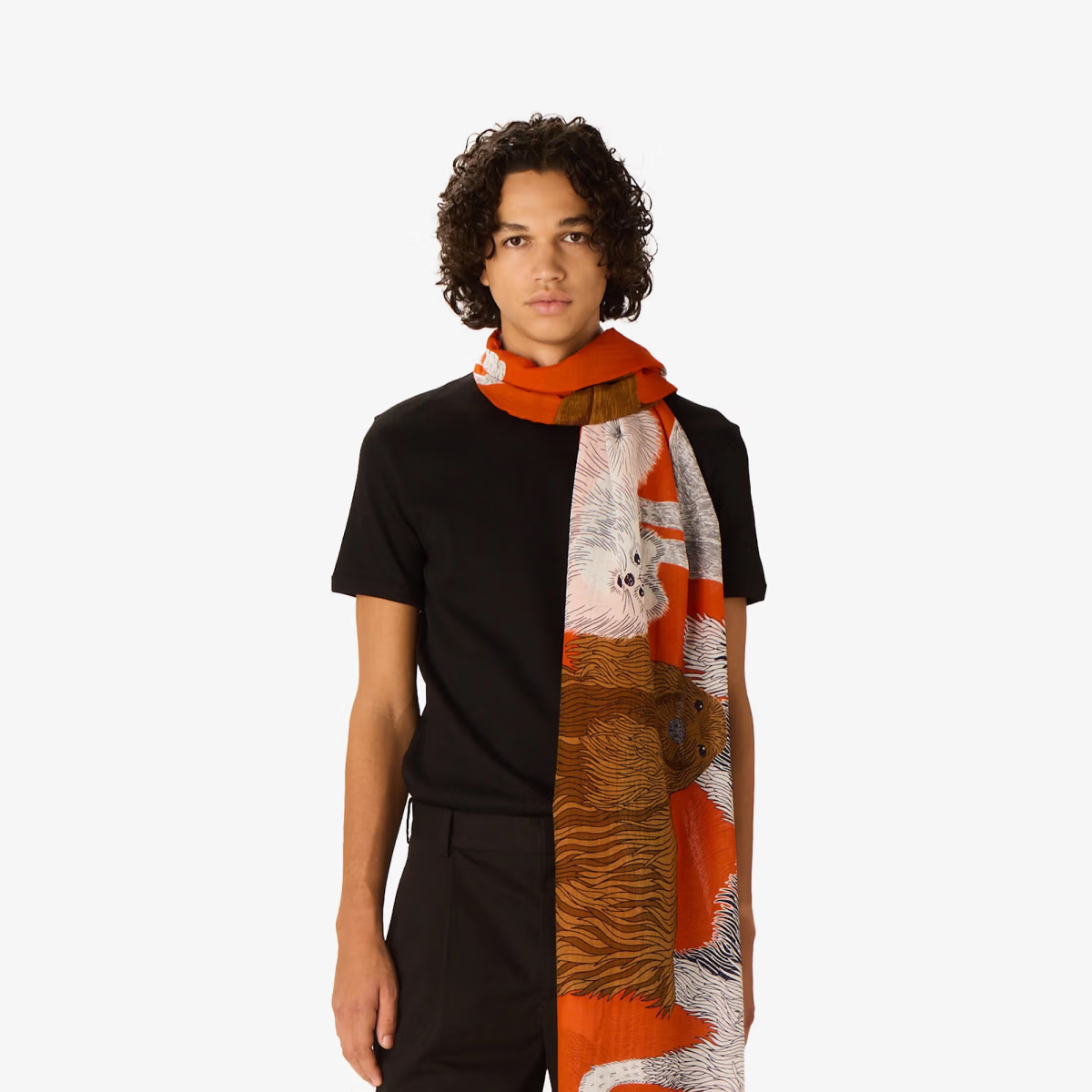 ACCESSORIES Cotton Toutou Scarf in Orange Inoui Editions