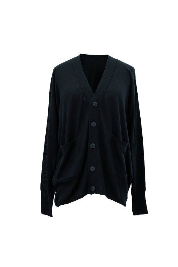 SWEATERS V-Neck Cardigan in Black CT Plage