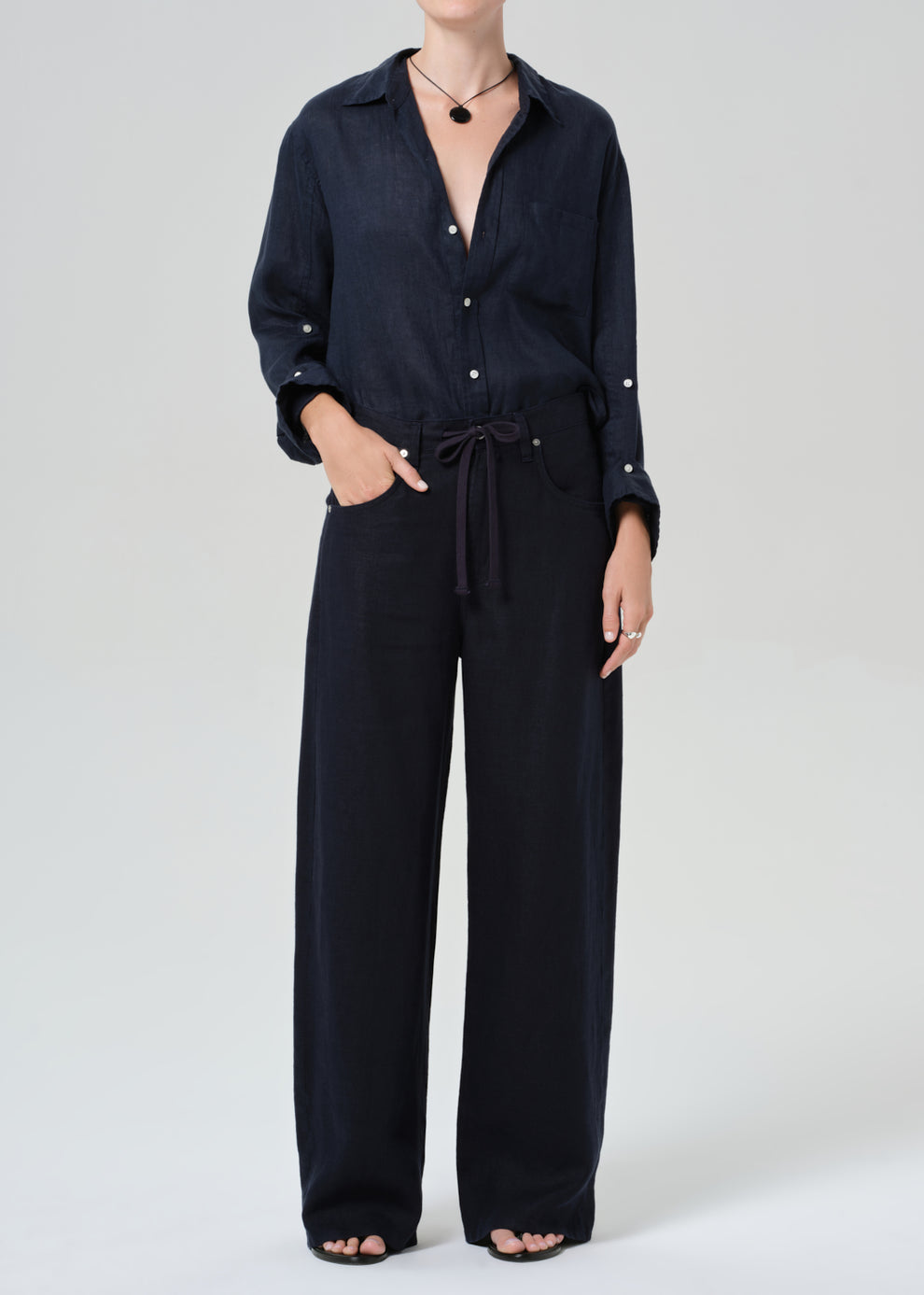 BLOUSES/SHIRTS/TOPS Kayla Shrunken Shirt in True Navy Citizens of Humanity