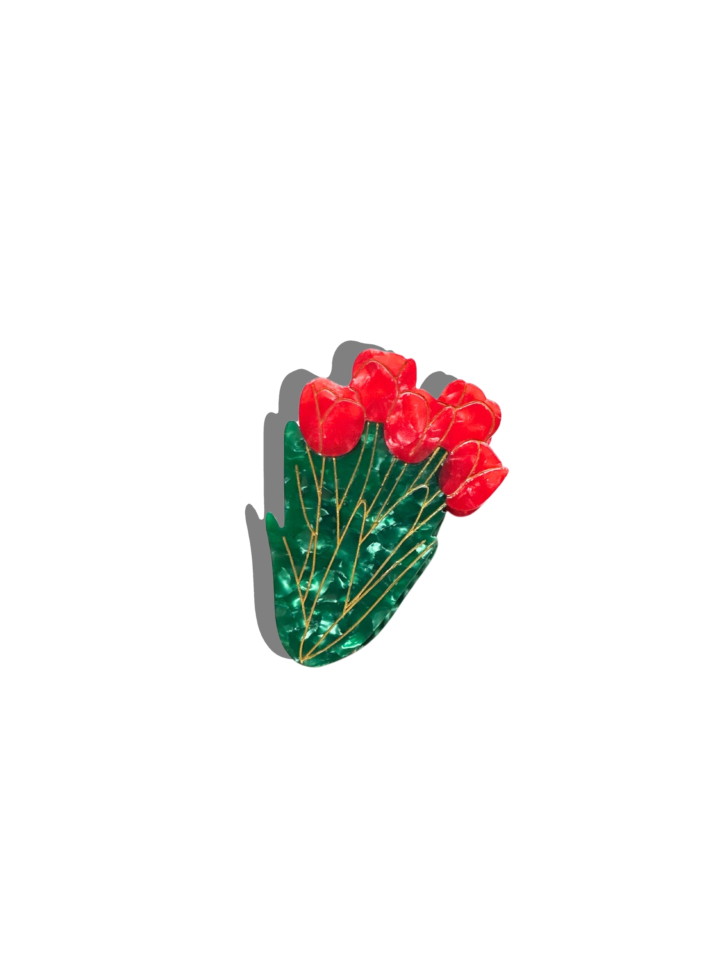 ACCESSORIES Tulips Claw Clip in Red Solar Eclipse