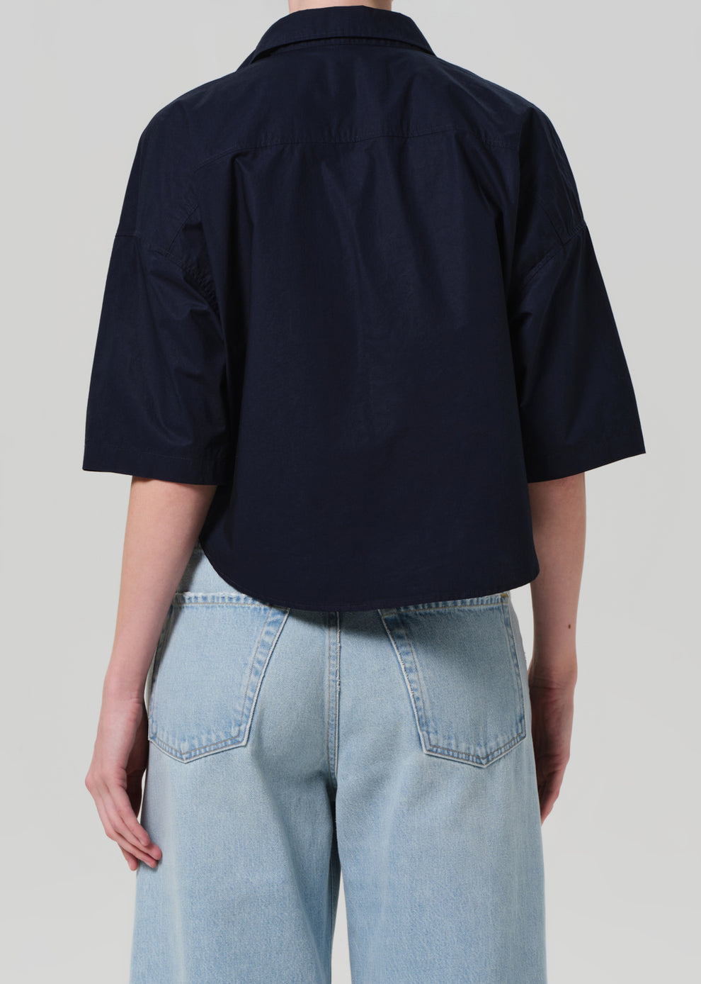 BLOUSES/SHIRTS/TOPS Frances Cropped Cape Button Up in Navy Citizens of Humanity
