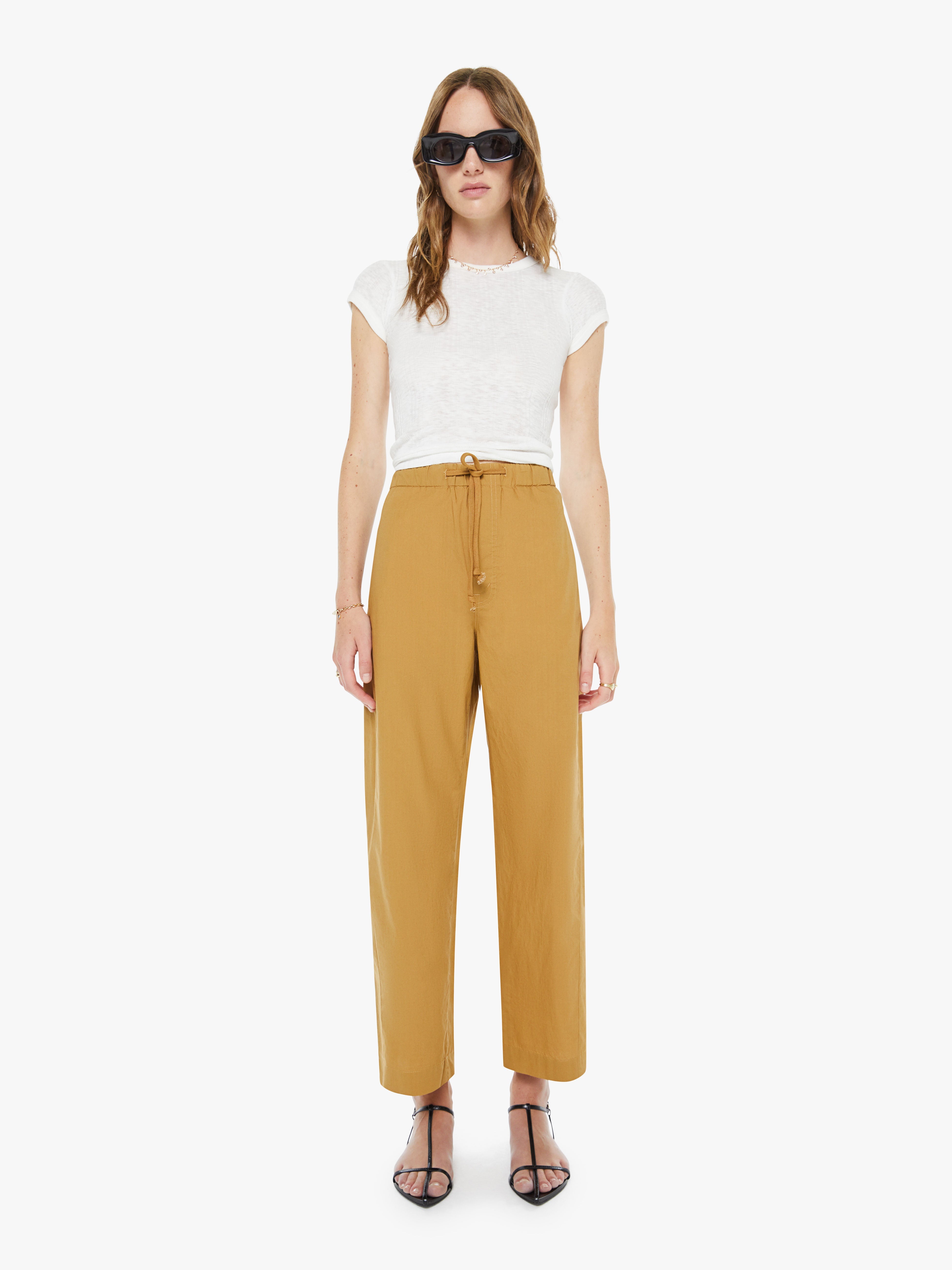 PANTS/SHORTS The Drawn Half-Pipe Ankle Pant in Brown Bone Mother