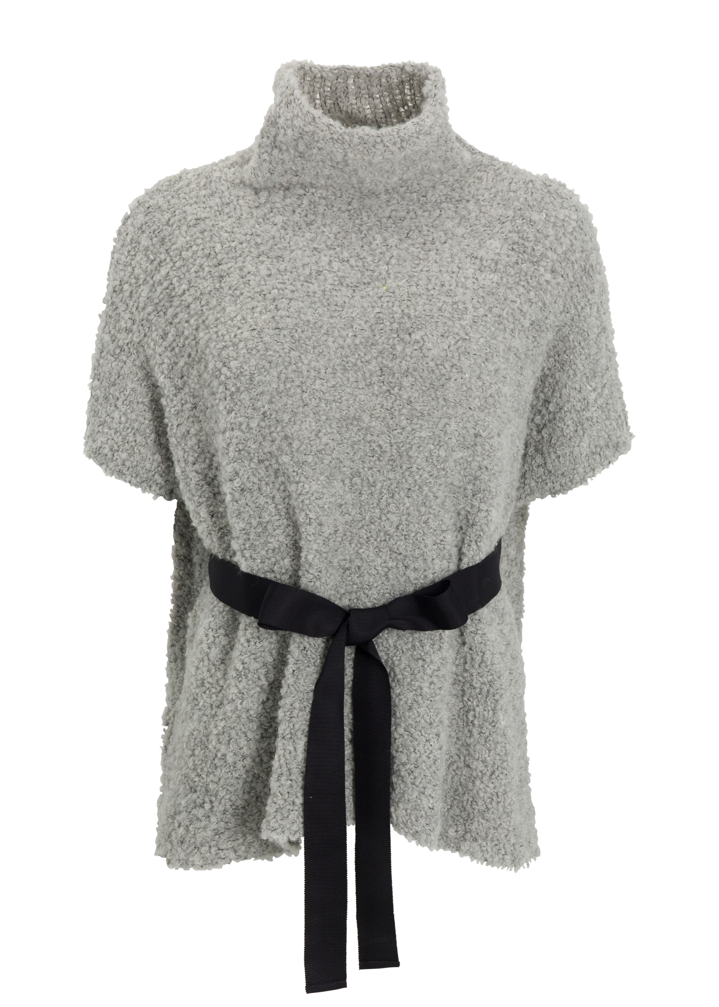 SWEATERS Alpaca Sleeveless Turtleneck Pullover in Grey Louiza Babouryan