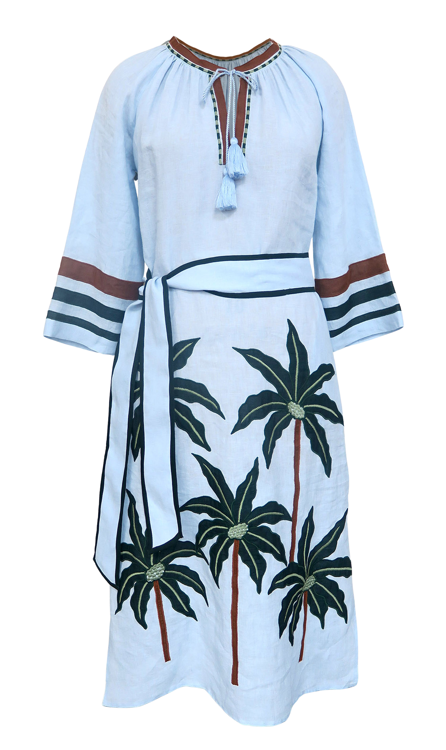 DRESSES/JUMPSUITS Paradise Palm Veronica Maxi Dress in Blue Palm Benaras by Citrus