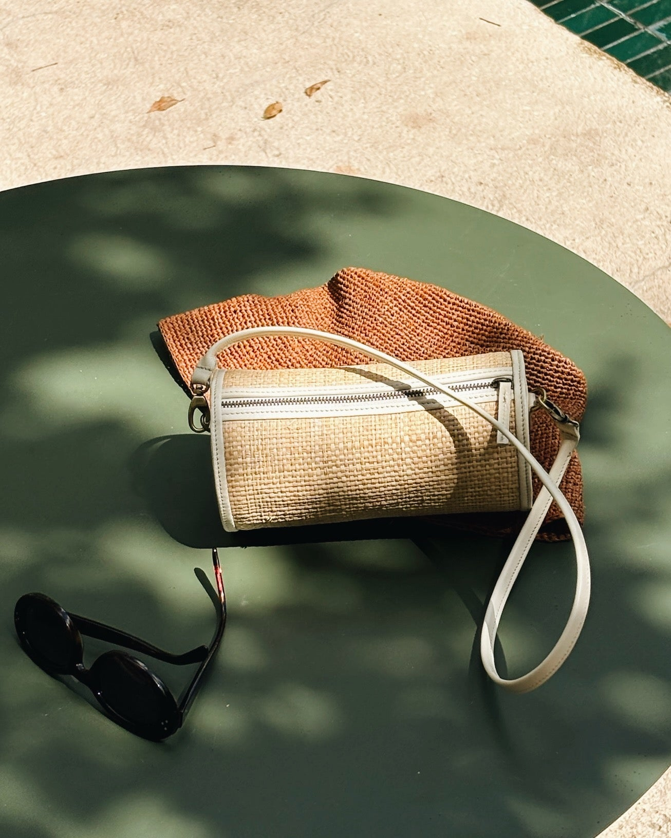 HANDBAGS LILOU HANDBAG IN COPPER RAFFIA Bembien