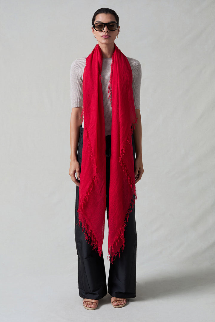 ACCESSORIES Cashmere and Silk Scarf in Cherry Chan Luu