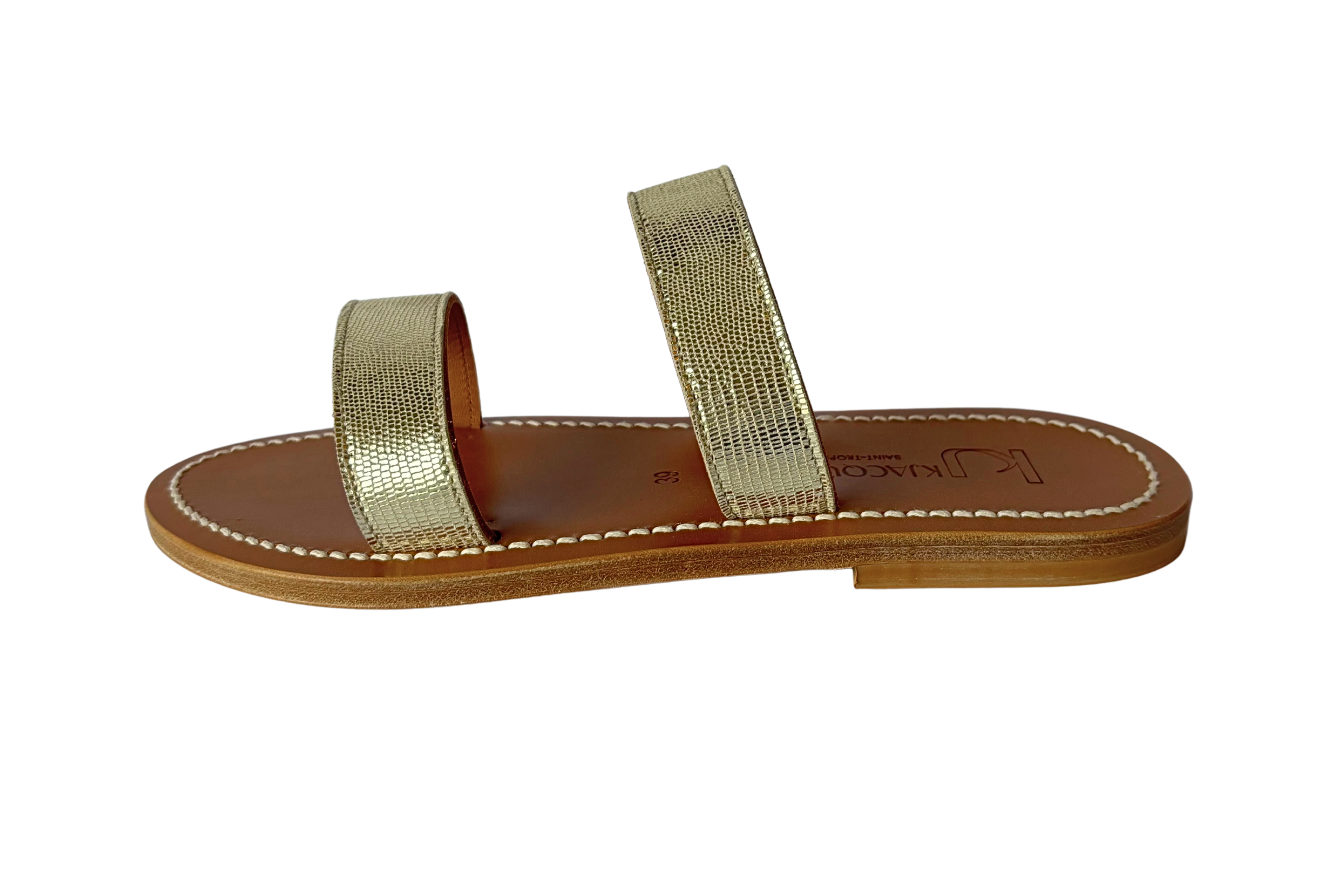 SHOES Bagatel Miel Sandal in Gold K. Jacques