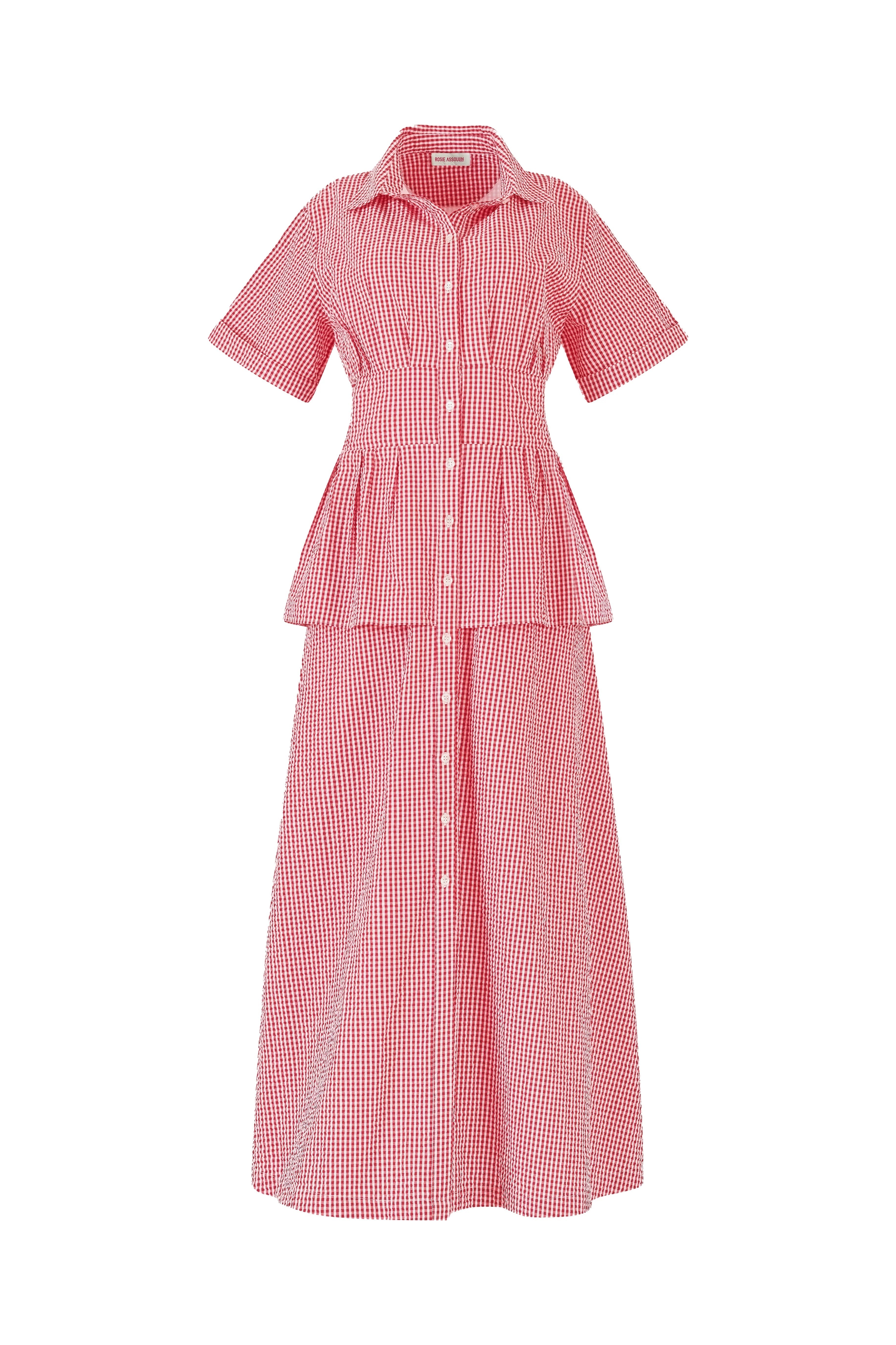 DRESSES/JUMPSUITS Boogie Woogie Bugle Boy Dress in Red Gingham Rosie Assoulin