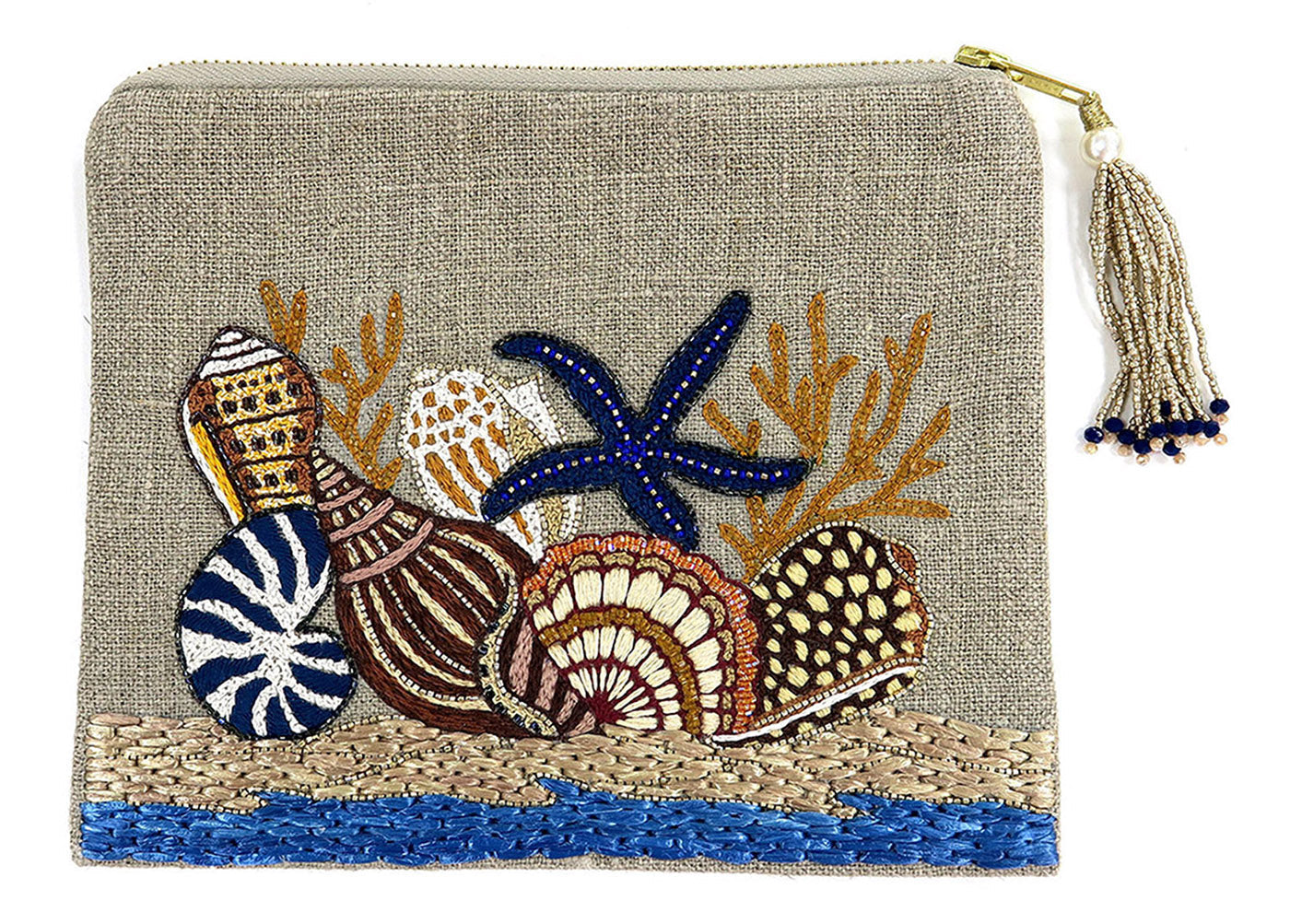 ACCESSORIES Multi Shell Linen Pouch Benaras by Citrus