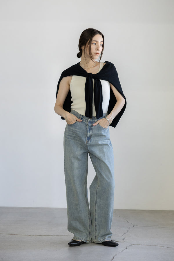 SWEATERS V-Neck Cardigan in Black CT Plage