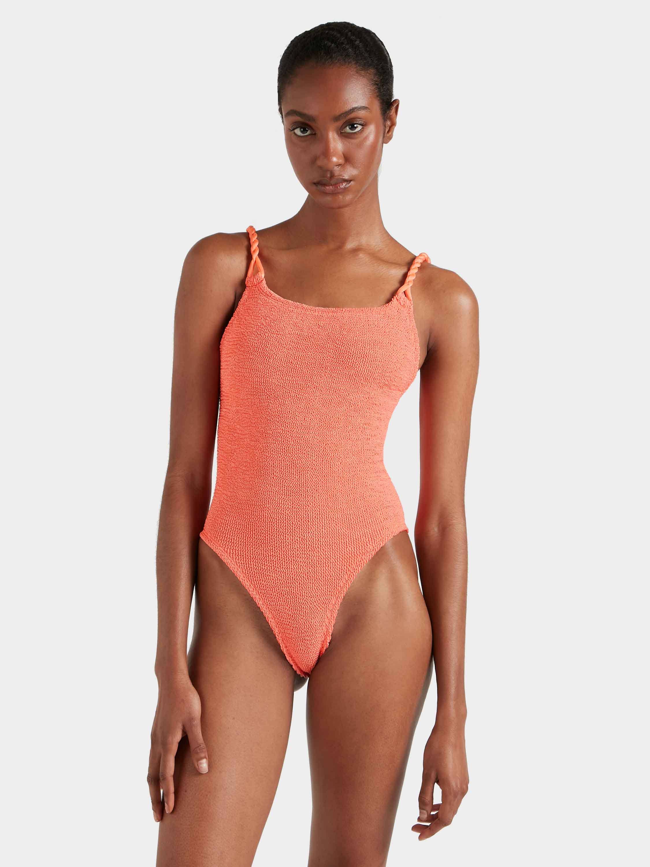 LINGERIE/PJ/SWIM Camille Swimsuit in Metallic Coral Hunza G