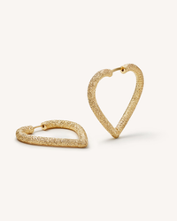 JEWELRY Florentine Finish Small Heart Hoops Carolina Bucci