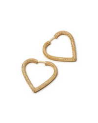 JEWELRY Florentine Finish Small Heart Hoops Carolina Bucci