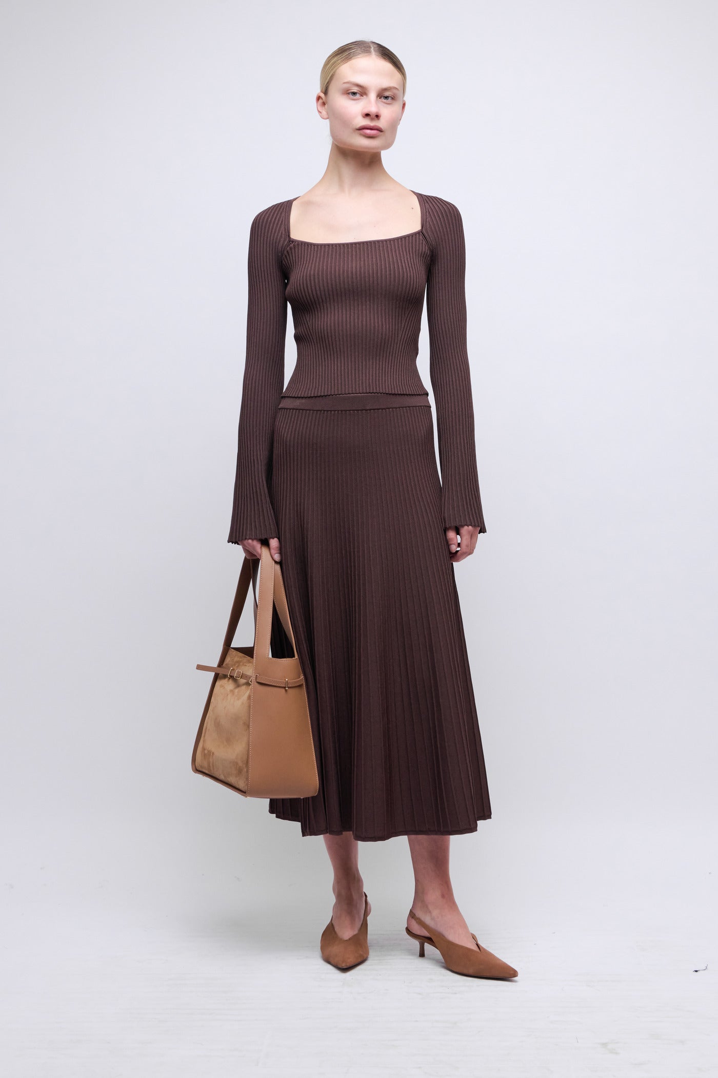 SKIRTS Chiara Midi Skirt in Chocolate Simkhai