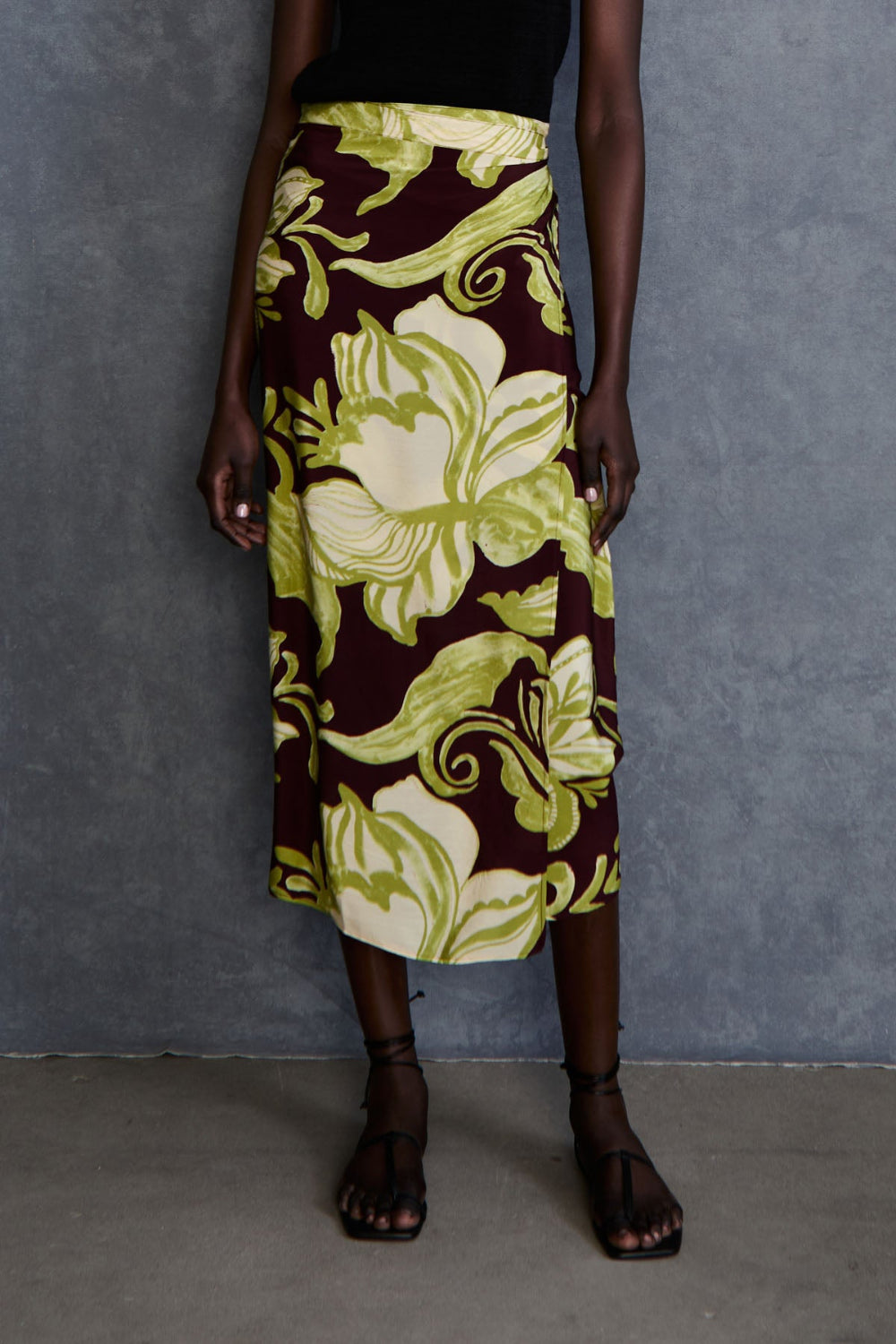 SKIRTS WRAP SKIRT IN CABERNET Chan Luu