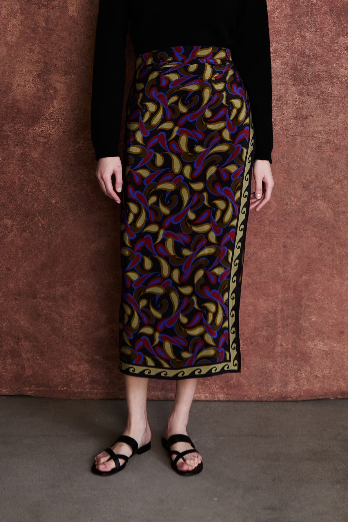 SKIRTS Silk Wrap Skirt in Lapis Chan Luu