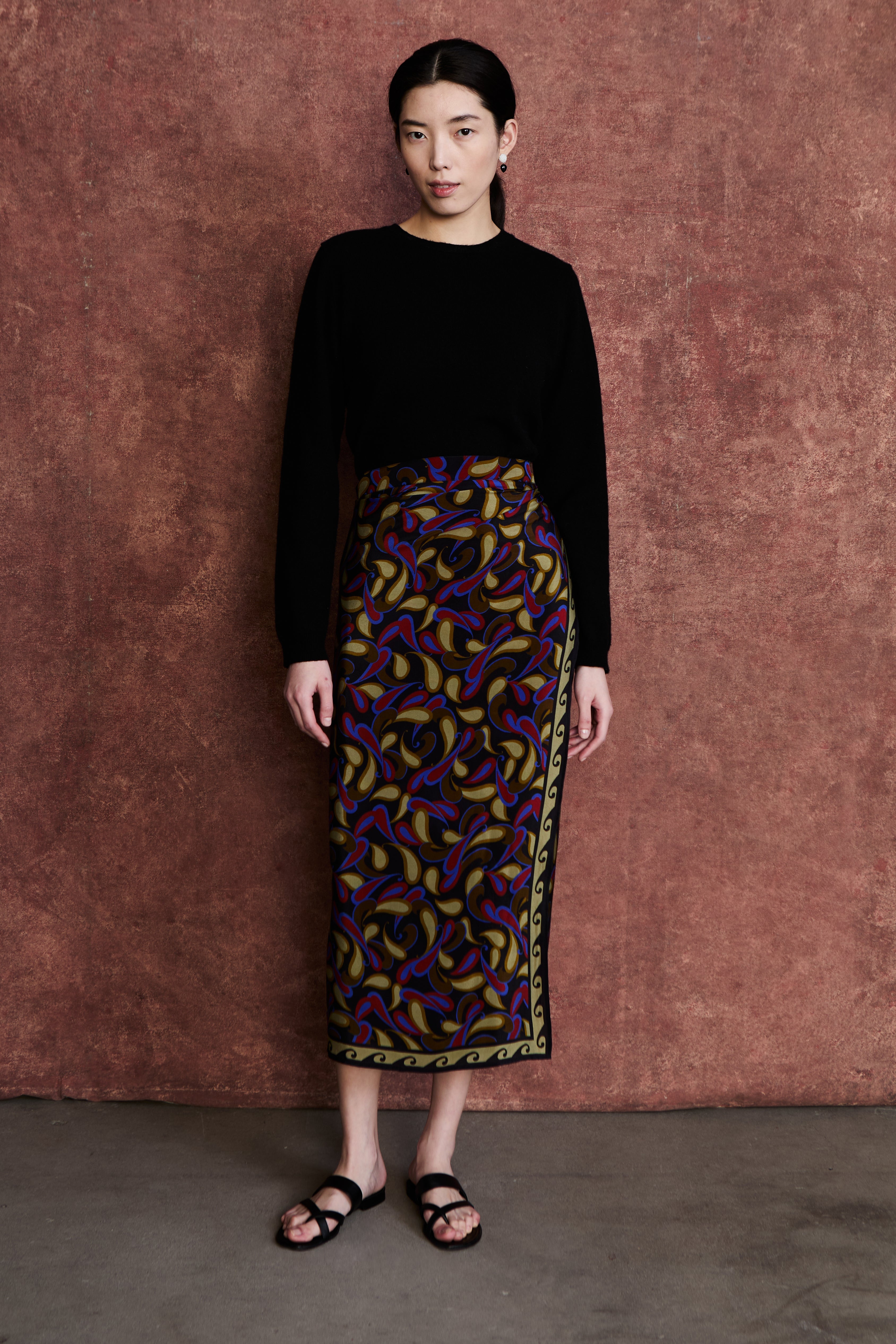 SKIRTS Silk Wrap Skirt in Lapis Chan Luu