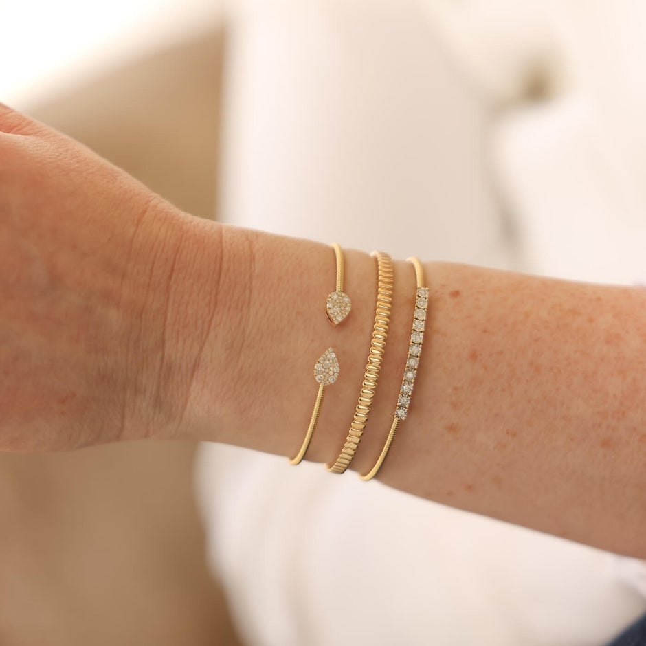 JEWELRY Samantha Lynn Teardrop Flexi Cuff in Yellow Gold Dana Rebecca