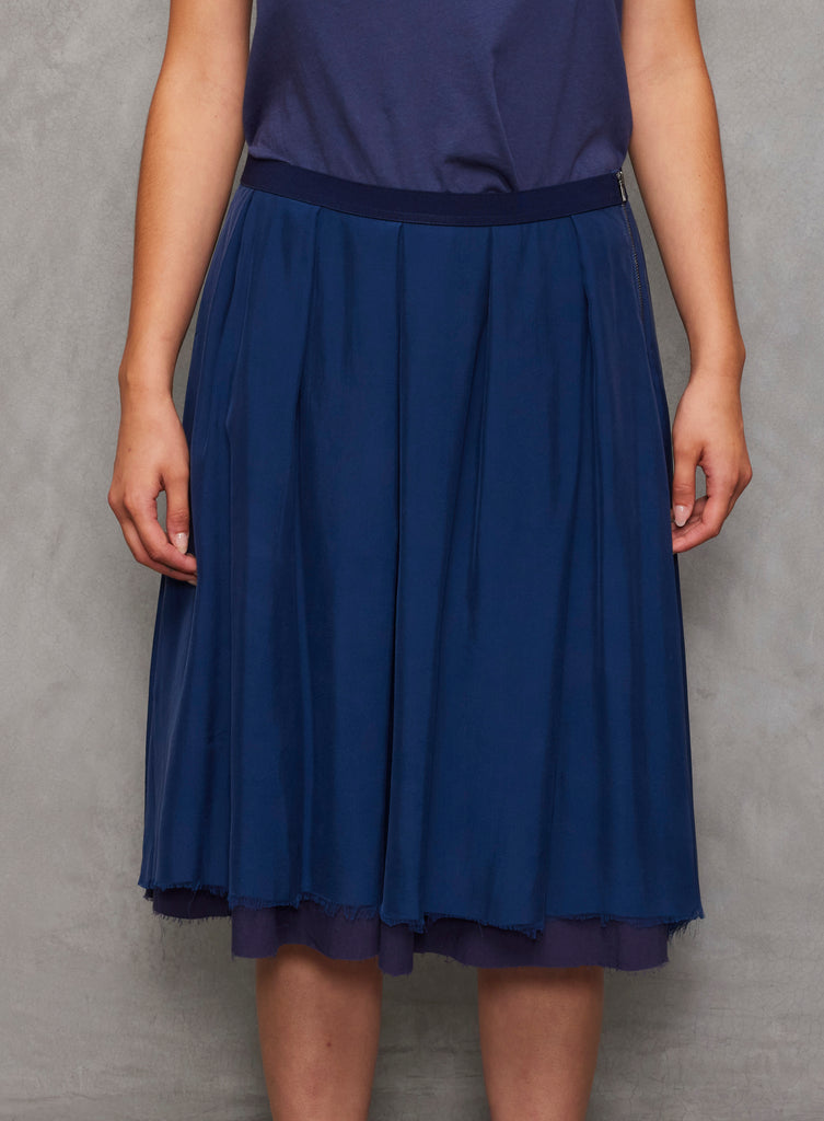 SKIRTS Double Roses Skirt in French Blue Brazeau Tricot