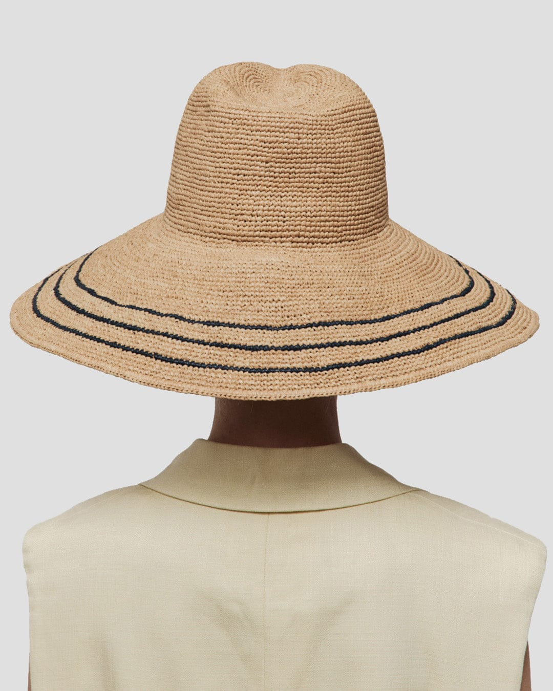 HATS Waverly Hat in Navy/Sand Janessa Leone
