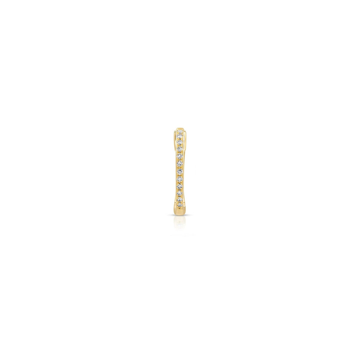 JEWELRY TS - 14K SINGLE DIAMOND HUGGIE EARRING EF Collection
