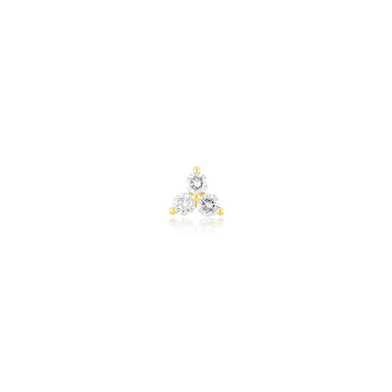JEWELRY TS - 14K SINGLE DIAMOND TRIO STUD EARRING EF Collection