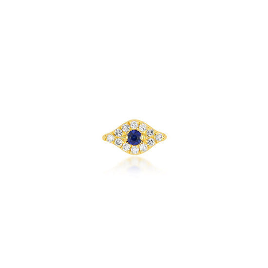 JEWELRY TS - 14K SINGLE MINI DIAMOND EVIL EYE STUD EARRING (SERAFINA FIRST) EF Collection