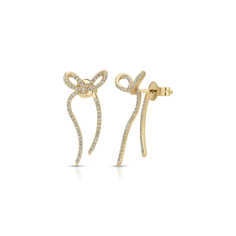 JEWELRY TS - 14K DIAMOND RIBBON EARRINGS EF Collection