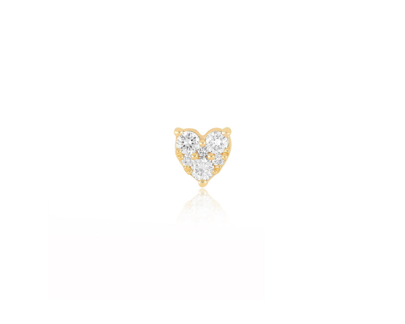 JEWELRY TS - 14K SINGLE FULL CUT DIAMOND MINI HEART STUD EARRING EF Collection