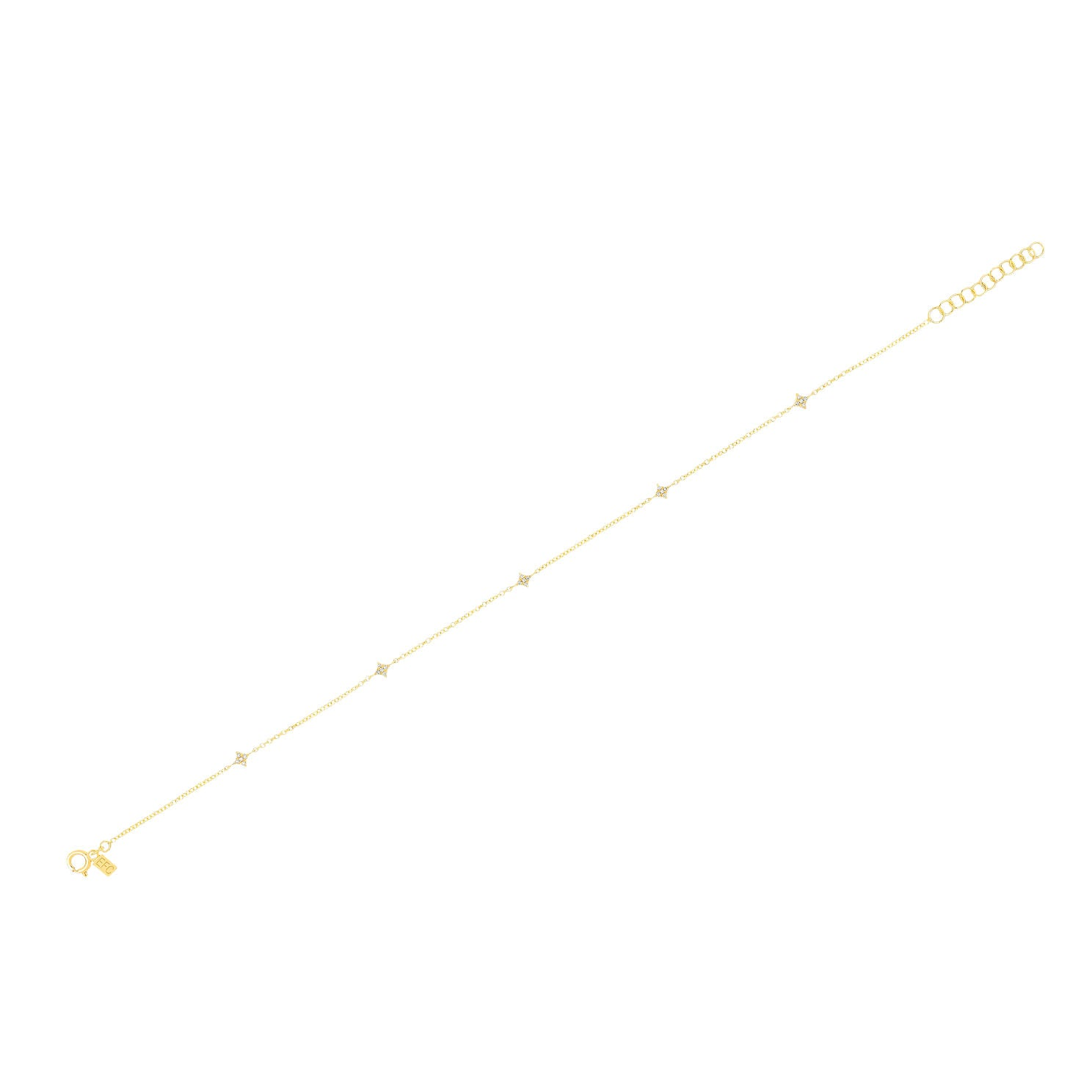 JEWELRY Multi Diamond Sparkle Anklet in Yellow Gold EF Collection