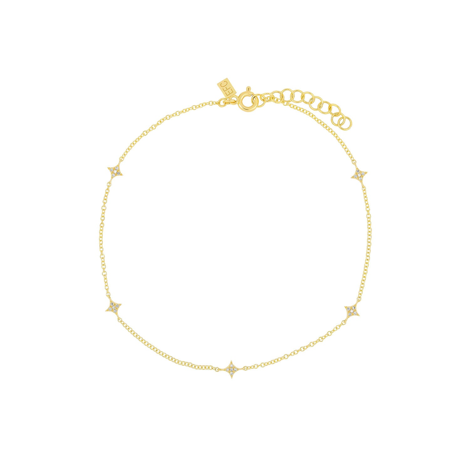 JEWELRY Multi Diamond Sparkle Anklet in Yellow Gold EF Collection
