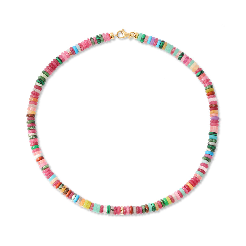 JEWELRY Party Mix Rondelle Bead Necklace in Yellow Gold EF Collection