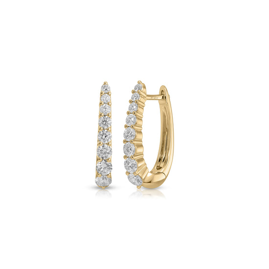 JEWELRY TS - 14K PRONG SET DIAMOND MAEVE HOOP EARRINGS EF Collection