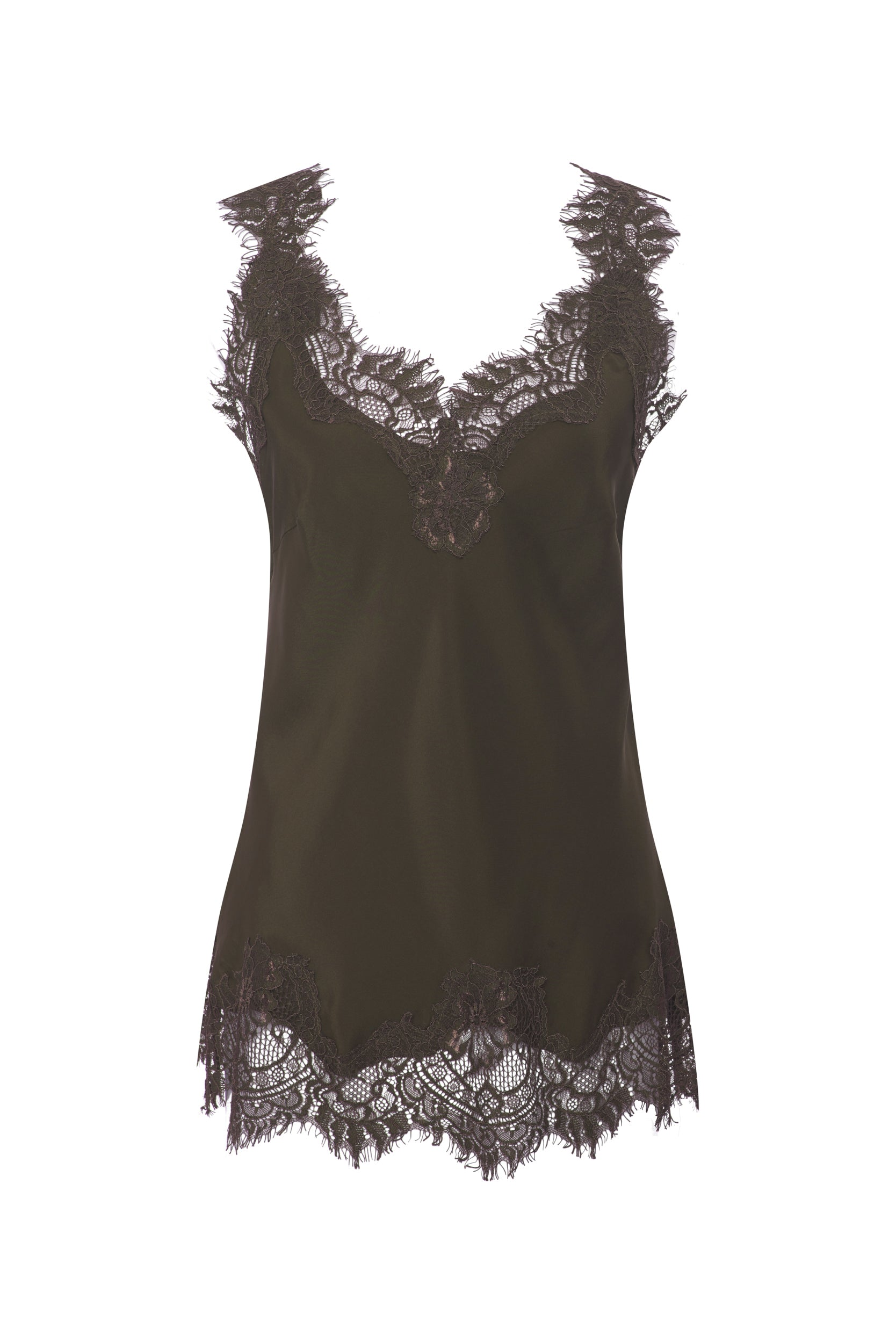 LINGERIE/PJ/SWIM Megan Cami in Dark Olive Gold Hawk