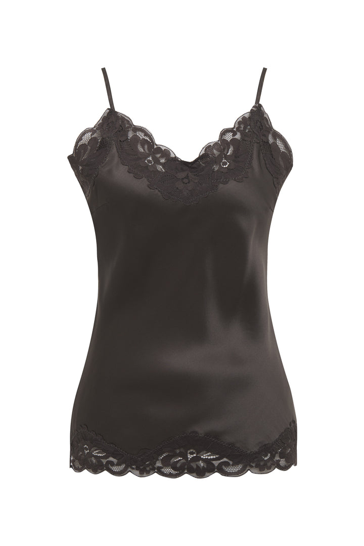 Tops Gold Hawk Floral Lace Cami in Dark Grey Gold Hawk